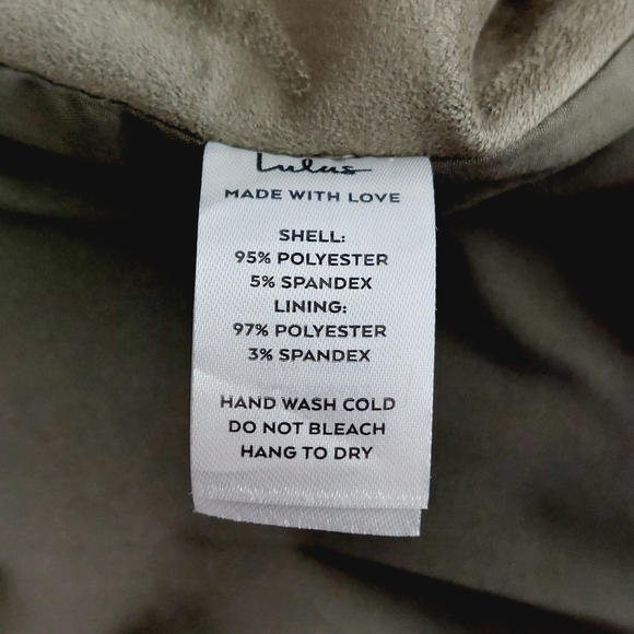 NEW Lulu's Taupe Tan Faux Suede Leather Asymmetrical Zip Up Moto Jacket P4752 - Picture 6 of 8